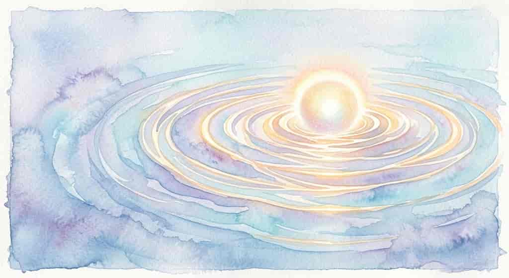 水面に落ちた言葉が、遠くまで波紋として広がっていく様子